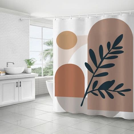 Badeforhæng til badekar, 180 x 180 cm, vandtæt og skimmelresistent polyesterstof, vaskbart med 12 kroge
