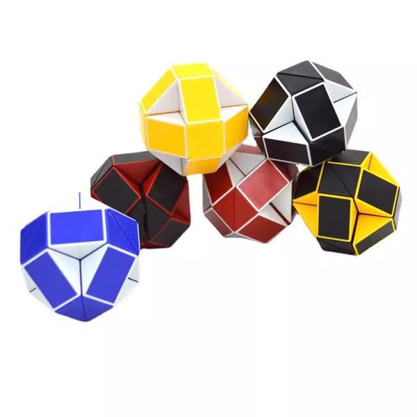 Multifunktionel 24-segment magisk lineal / Twist Puzzle Legetøj – Klassisk transformerbar pusleudfordring (6-delt sæt)