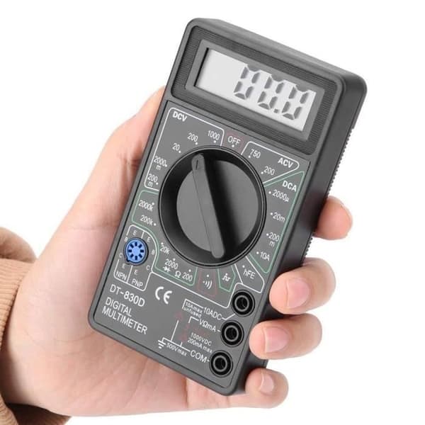 Digitalt multimeter - LCD-skærm - Måler spænding/strøm/modstand - Batteri inkluderet