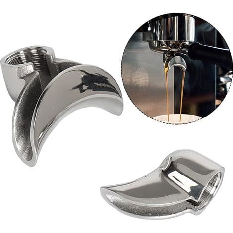 Dobbel tut i rustfritt stål for 58 mm espressomaskiner (dobbel tut)