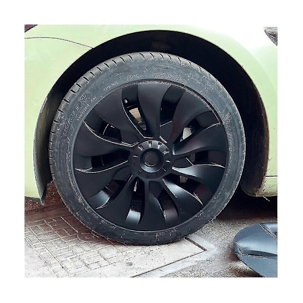 Model 3 Hjulskydd 18 Tum, Navkapsel Fullt Skydd Ersättningstillbehör För Model 3 - Svart (vänster)