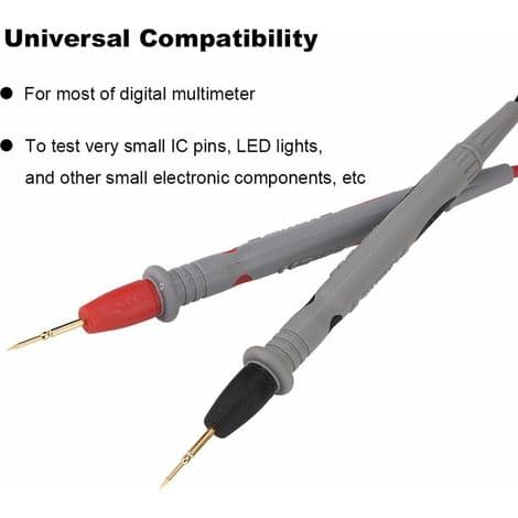 1000V 20A Multimeter Testkit med Digitale Elektroniske Prober, Krokodillenæb og Bananstik til Multimeterklemme