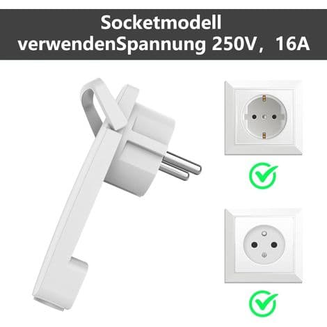 Stykker Ekstra Flat Plugg Hvit Flat Plugg - med Sammenleggbart Håndtak, IP20 Plugger 250 V (16A)