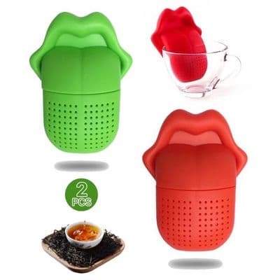 Te-infuser - Kreativ - Silikone - Finmasket - 2 Stykker - Rød/Grøn