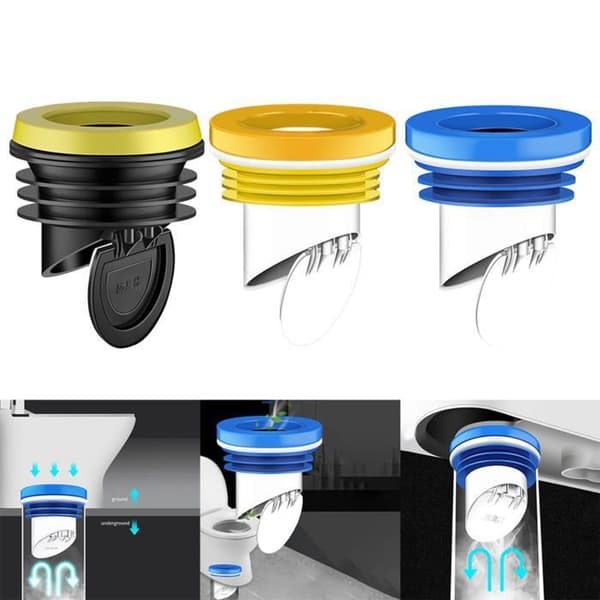 PVC lugtfælde ventil 100-110mm - 1, Toilet kontraventil til PVC afløbsrør - Sort Noneary