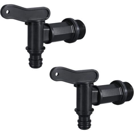 Ulisem plastiktankhane, IBC tankadapter, haveslangeadapter, regnvandsopsamler, med fitting, låsemøtrik og haneforbindelse, 3/4 tommer (sæt)