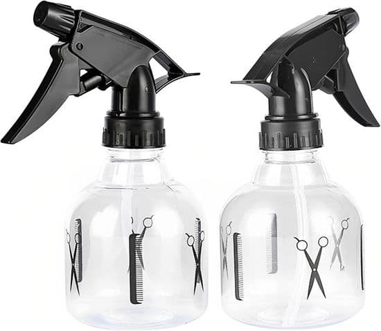 Sett med 2 tomme plastsprayflasker for hår, påfyllbare, med avtrekker, for hårstyling, reise, planter, 250 ml