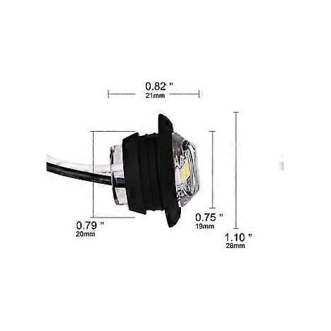 Pakke med 10 røde 3/4 tommer LED sidemarkeringslygter til lastbiler og busser.