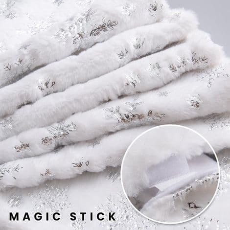90 cm julgransmatta, julgransmatta, stor silver snöflinga julgransfotsskydd, julgransmatta