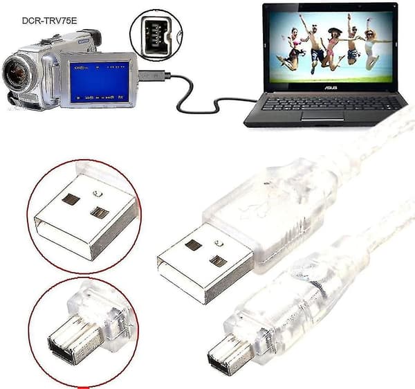 Cy Usb Han til Firewire Ieee 1394 4-benet Han Ilink Adapter Ledning Kabel Til Dcr-trv75e Dv 1m Usb Firewire Kabel #yg