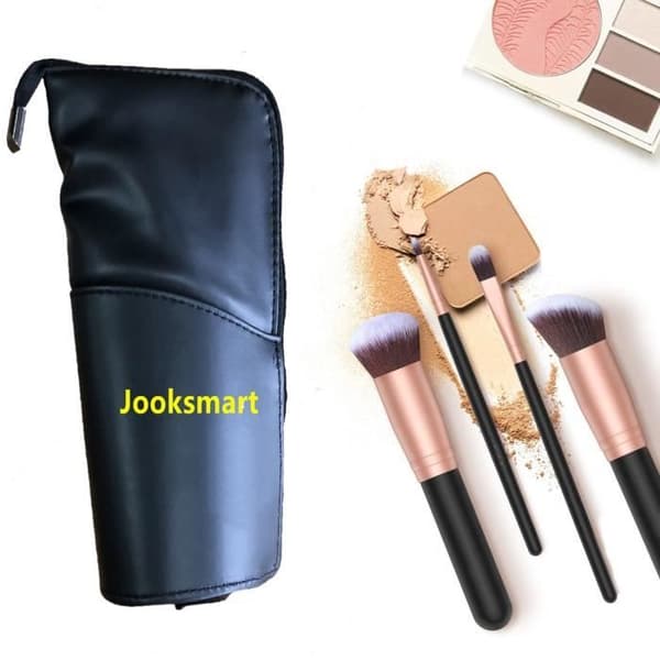 Makeupbørstesæt - Professionelt sæt - Foundationbørster - Makeup taske - Overkommelig