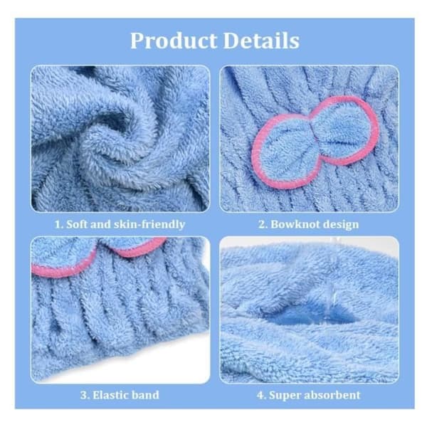 Handduksmössa - 3-pack - Mikrofiber - Superabsorberande - Maskintvättbar