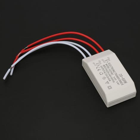 220V til 12V AC Elektronisk Transformer, 20-60W Smart Strømforsyning til LED Belysning