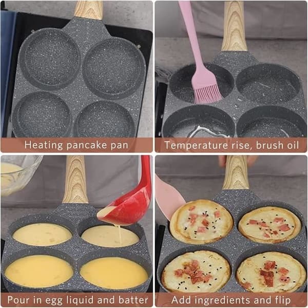 Pandekagepande - Induktionskompatibel - 4 huller - Non-stick - 9 cm diameter