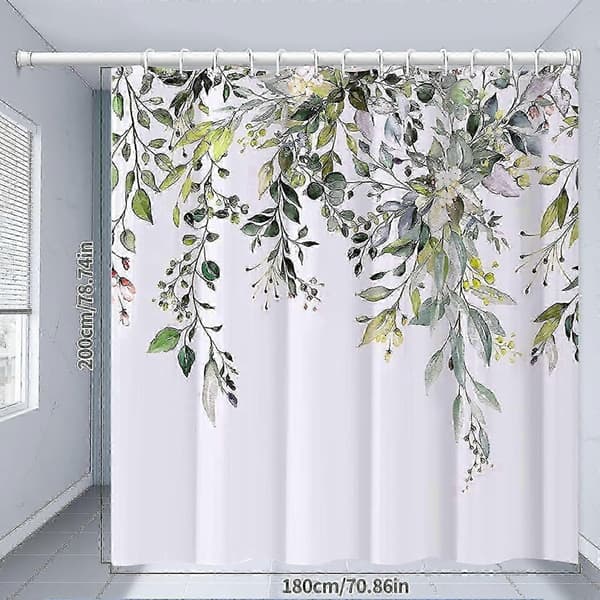 Ny stil mögelresistent vattentätt maskintvättbart duschdraperi för badrum, 180 x 200 cm med tyngd i nederkant, textilmaterial