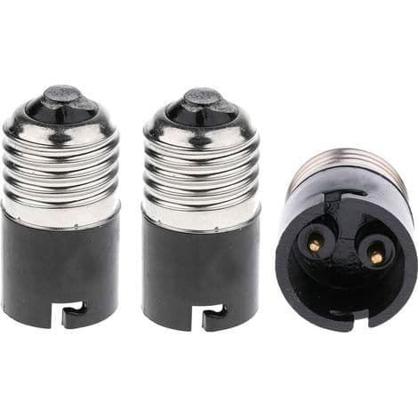 -Adapter- FINELED E27 til B22 pærekonverter, E27 Edison bajonettpæresokkelkonverter til B22 (3-pakning)