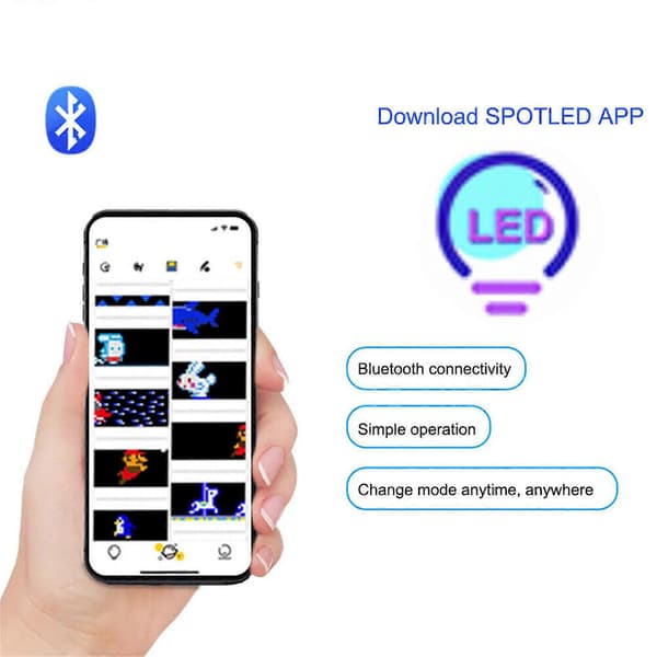 Bluetooth RGB Flexibel LED-Panel APP Kontroll Scrollande Display Skärm Vikbar