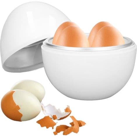 Eggkoker med 4 eggkapasiteter, mikrobølgeovn, hardkokte egg, kompakt design, PP-materiale, damper for hardkokte egg til hjemmebruk