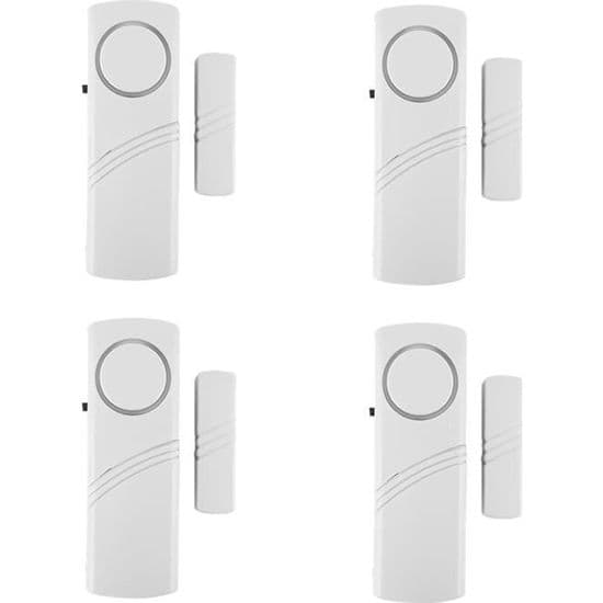 Dörr- och fönsterlarm - Säkerhet - 4-pack - Trådlöst - 95 dB - Enkel installation