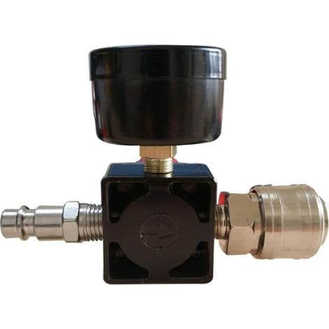 Ulisem 1/4\" luftkompressor trykregulator pneumatisk trykregulator, trykreguleringsventil med fitting 180psi 12bar (trevejsventil)