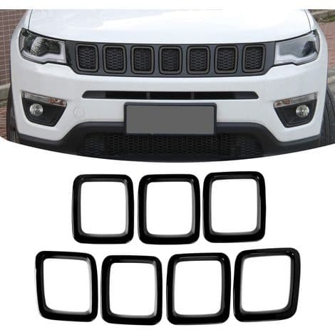 Sort ABS-grill udvendigt tilbehør til Jeep Compass MP 2017 2018 2019