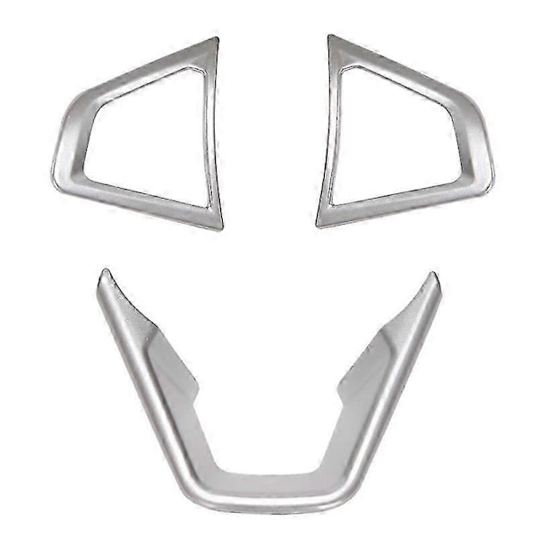 Applicera 3 ST Silver Rattkåpa Trim Rattknapp Ram för Mondeo 2013-2019