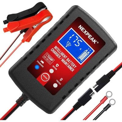 Batterioplader - NETBOAT - 6/12 V - 2 A - Batterivedligeholder - Universal