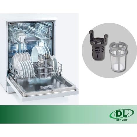 Diskmaskinsfilter (inre och yttre) kompatibelt med Hotpoint Ariston Indesit, C00256571 + C00256572, komplett utbytesfilter