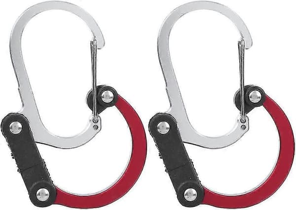 Aluminiumlegering Spänne Ring Multifunktionell Snabbhängande Extern Spänne Utomhusresor Med D-typ Spänne Ring (röd) (2st)