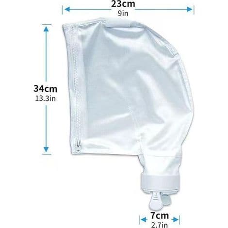 Poolrenserpose til Polaris 280480, hvide nylon lynlåsposer til alle formål (2-pak)