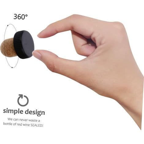 Set med 6 röda korkproppar för dryckesflaskor, perfekt för kaféer och kaffebarer.
