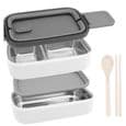 Bento Madkasse - 304 Rustfrit Stål - 3 Rum - Isoleret - Genanvendelig