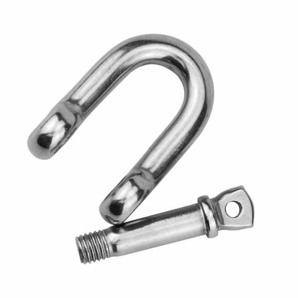 Set med 4 M10 schacklar i rostfritt stål, D-ringschacklar, lyftschacklar