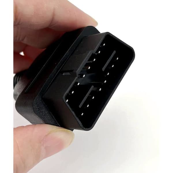 16-pin hann OBD2-plugg til sigarettenneruttak-adapter, bilstrømforlengelseskabel, 24AWG, 0,5 meter lang