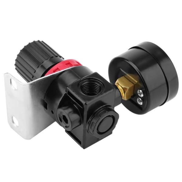 Trykregulator, AR2000 pneumatisk betjent kompressor, trykaflastningsventil med manometer