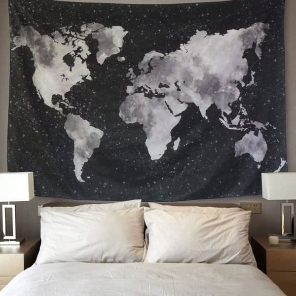 Gobelin - GIGICIAL - Psykedelisk Skov - 150x130cm - Polyester - Sort og Hvid