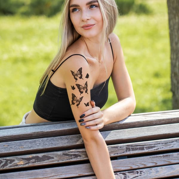 Tillfälliga vattentäta tatueringar, 14-pack Fjäril