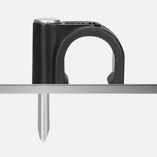 Kabelclips med søm 100-pak Sort 4 mm