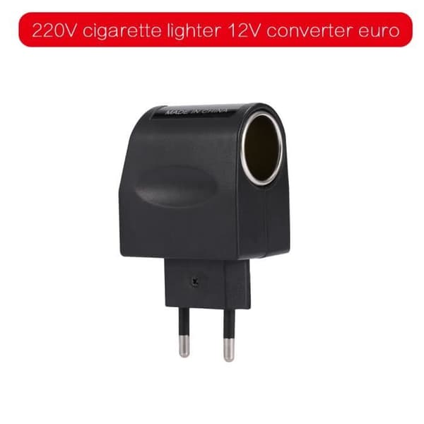 90-240V AC til 12V DC 500mA strømadapter — EU-plugg sigarettenneromformer, svart