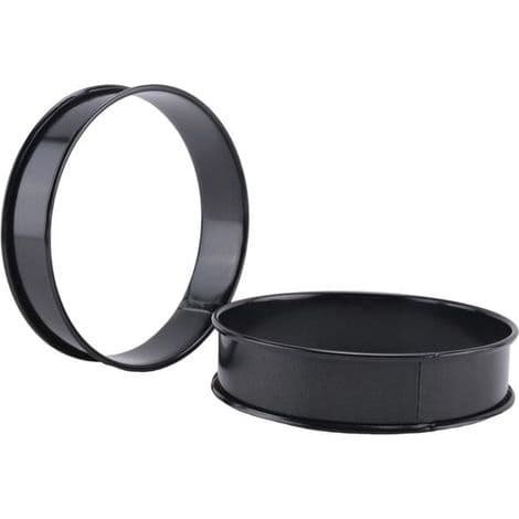 Pakke med 8 non-stick 10,2 cm engelske muffinsringer - Dobbeltvalsede terteringer i rustfritt stål for baking