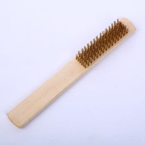 Grillborste i mässingstråd, 1 styck, gul, 202,5 cm, för grill, kök