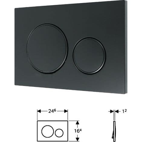 Skjult toiletpanel, sort, moderne og elegant design med skylleknap - ANDET