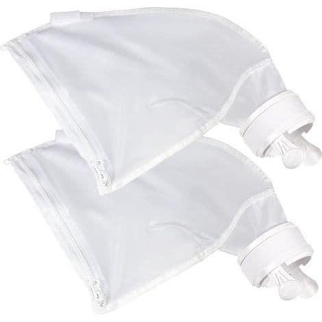 Poolrenserpose til Polaris 280480, hvide nylon lynlåsposer til alle formål (2-pak)
