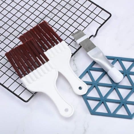 Sæt med 3 rengøringsbørster i rustfrit stål til aircondition, kondensator