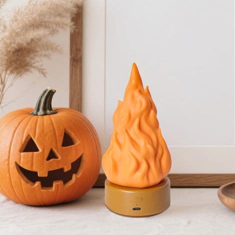 Flimrende Flamme LED Bordlampe for Halloween, 3 Moduser