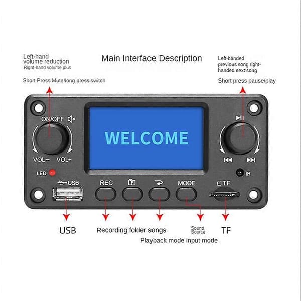 TPM118B Digital Audio Afspiller MP3 Dekoder Board Høj Kvalitet Bærbar MP3 Afspiller Modul med Bluetooth