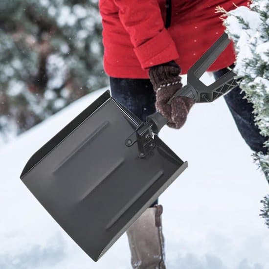 Snøspade - Snøspade for snørydding - Ergonomisk snøspade - Bærbar - Sammenleggbar - Robust - Multifunksjonell
