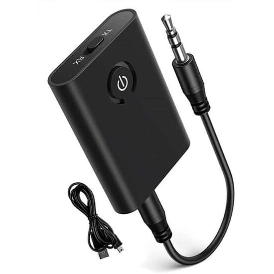 Bluetooth 5.0-adapter sender, 2-i-1 Bluetooth-sender og -mottaker, 3,5 mm stereoutgang