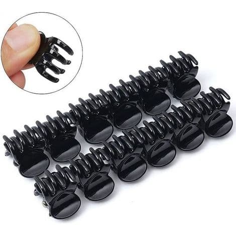24 stycken mini hårklämmor 1,5 cm små halkfria hårklämmor i plast för flickor