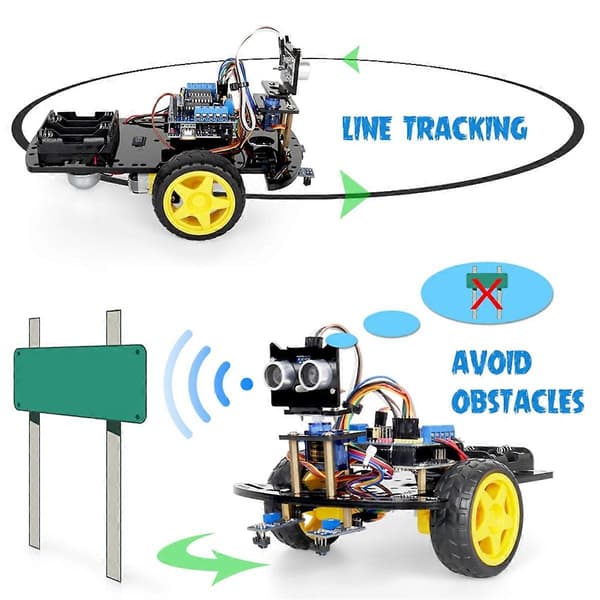 2WD Robotbilsett for programmeringsprosjekt